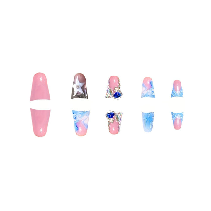 Artistic Water Droplet Press-On Nails Bowlift