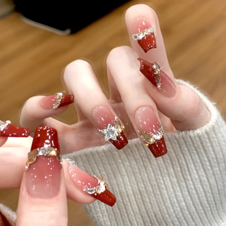 Artistic Press-On Nail Set with Unique Designs Bowlift