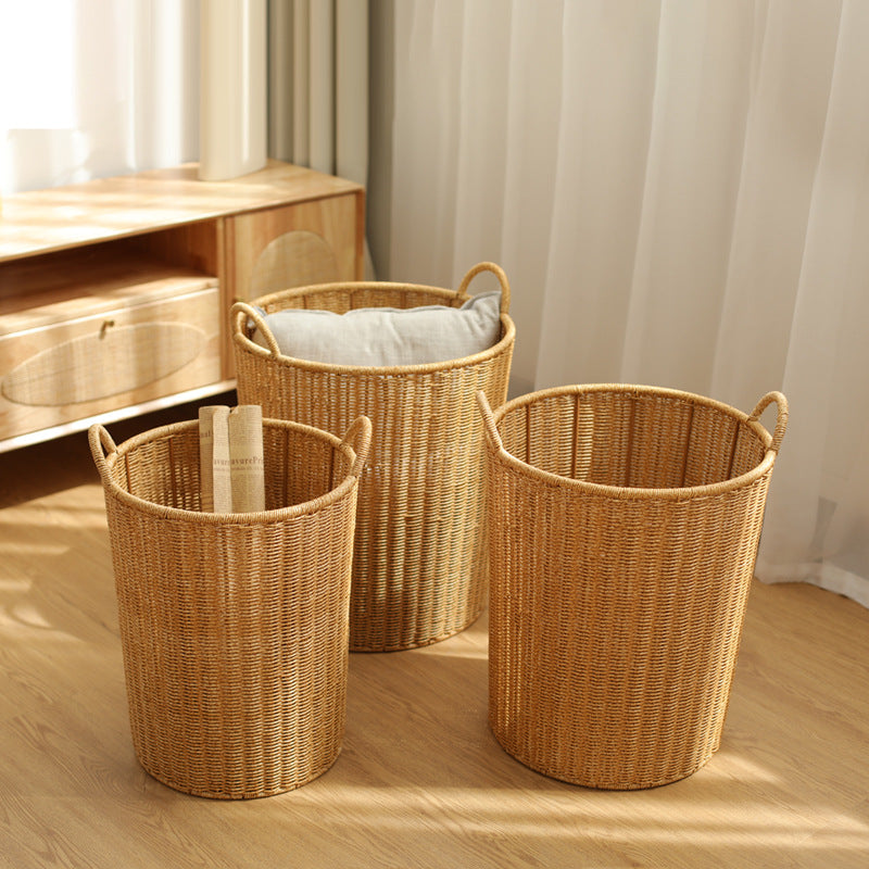 Handwoven Round Laundry Hamper Bowlift