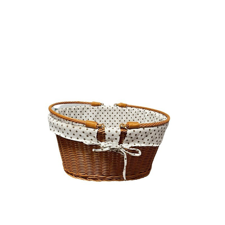 Ladies Elegant Braided Basket with Removable Fabric Insert Bowlift