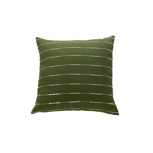 Structured Striped Velvet Cushion