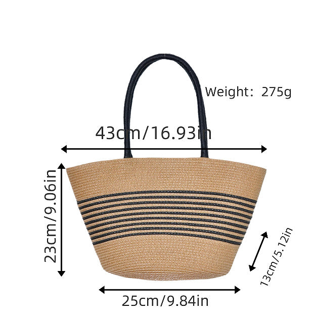 Beach bag with elegant stripe pattern and sturdy shoulder straps Bowlift