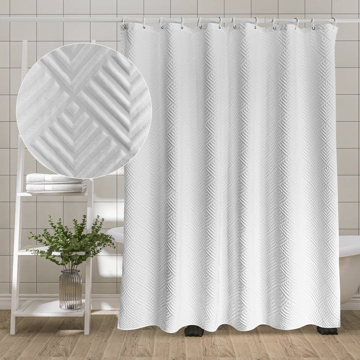 Textured Waterproof Shower Curtain Bowlift