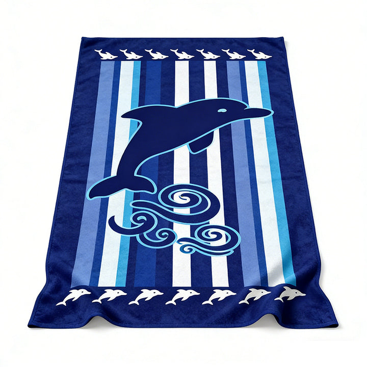 Beach towel with colorful stripe pattern Bowlift