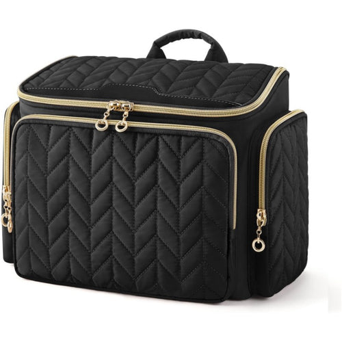Cosmetic Organizer Bag with Structured Quilting Bowlift