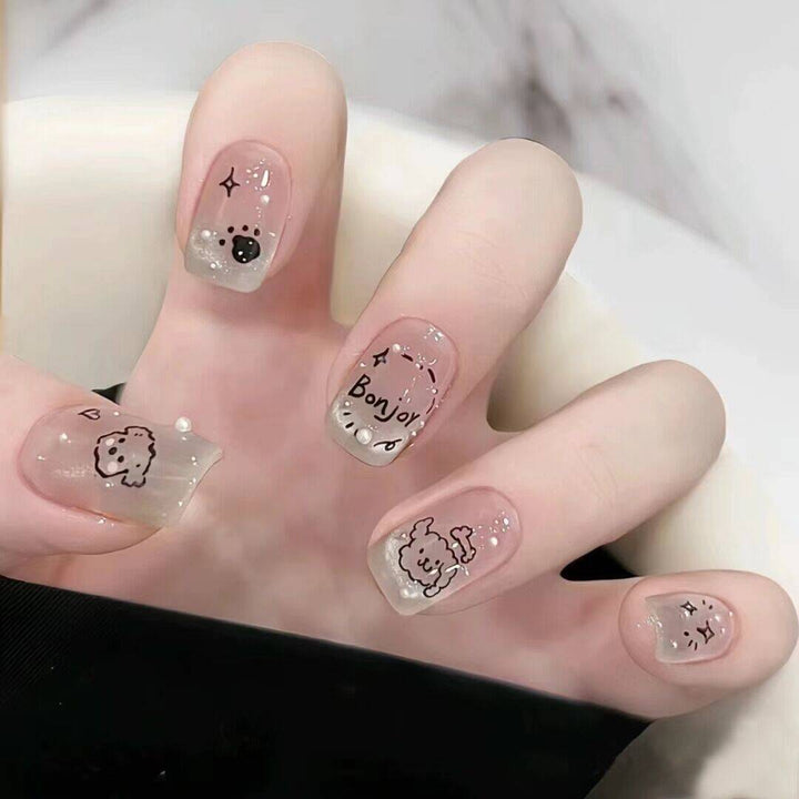 Artistic Floral-Embellished Press-On Nail Art Bowlift