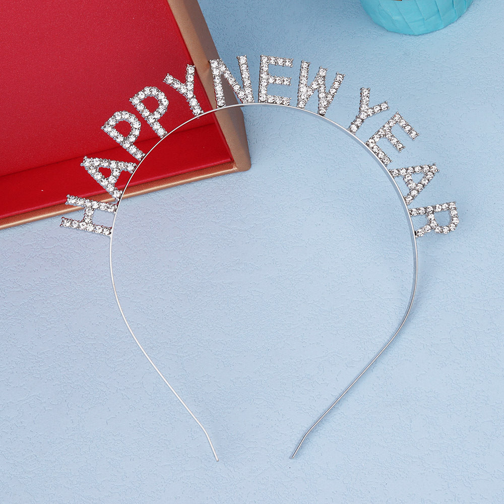 Ladies Glitter Hair Band with "Happy New Year" inscription Bowlift