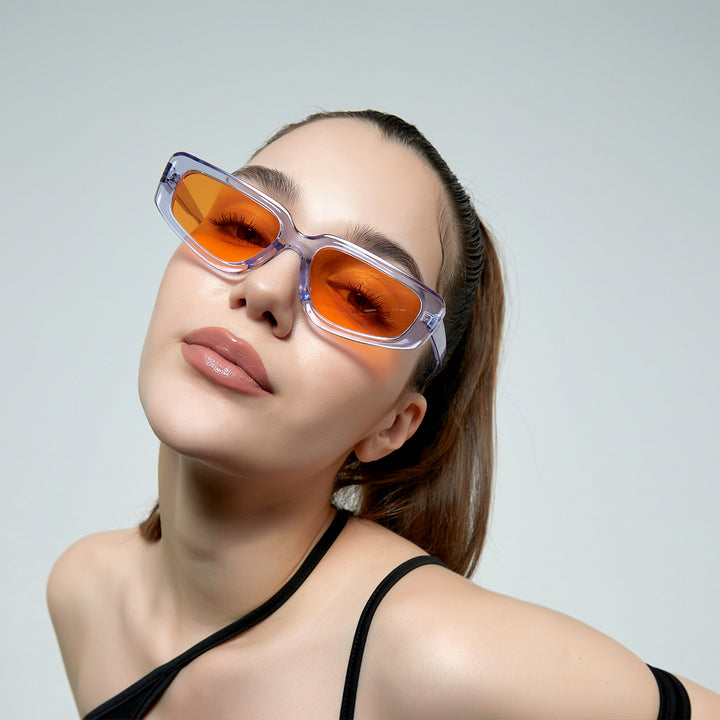 Women's stylish square sunglasses with modern high-gloss plastic frame Bowlift