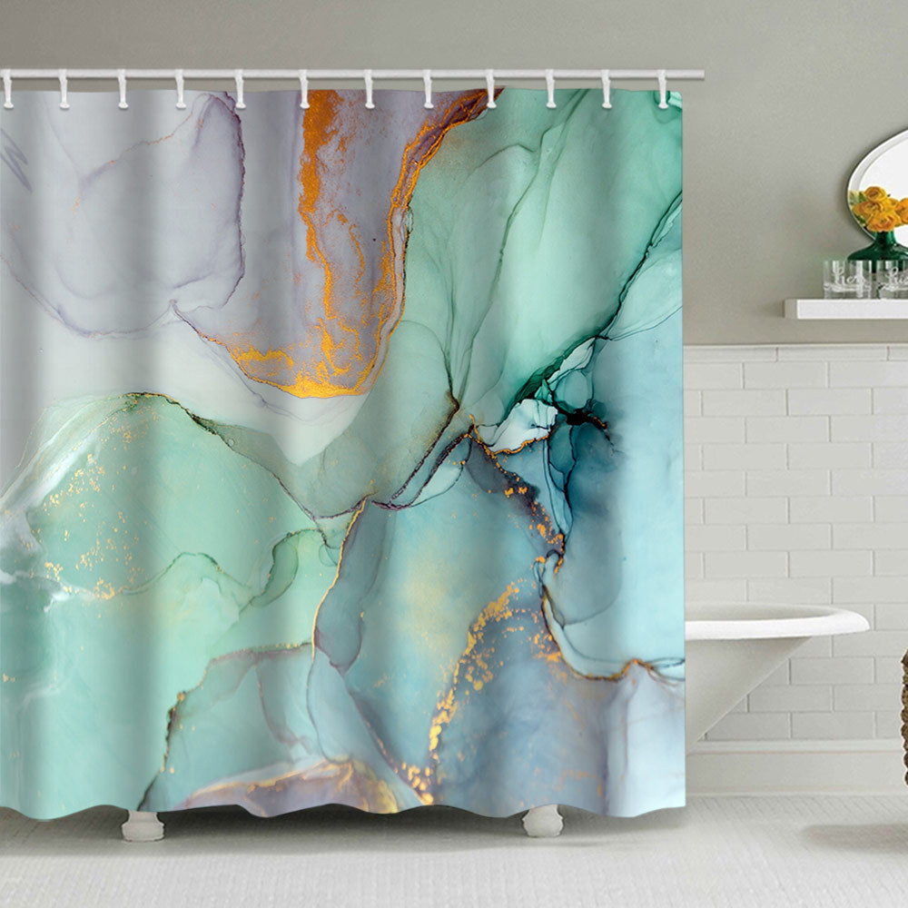 Artistic Marble Print Shower Curtain Bowlift