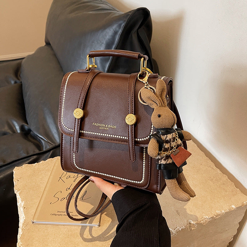 Vintage-Inspired Structured Satchel Bag Bowlift