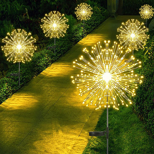 Sparkler-Style Solar LED Garden Stake Lights With Dynamic Firework Effect Bowlift