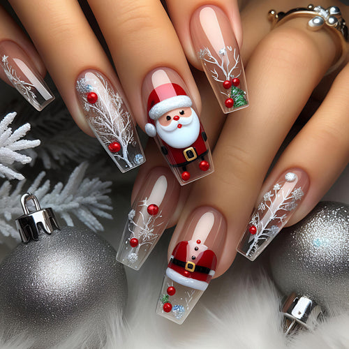 Christmas-Themed 3D Nail Art Bowlift