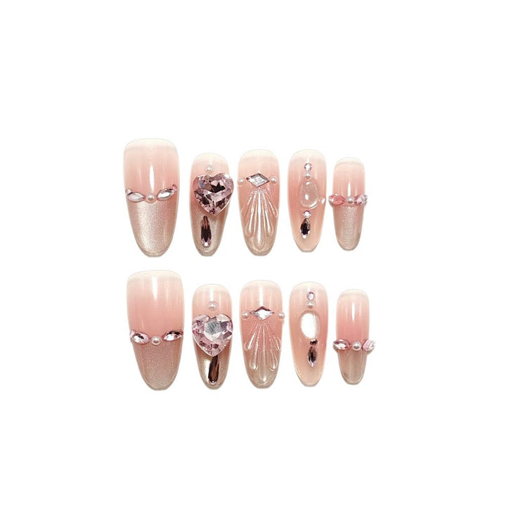Elegant artificial nails with glitter accents Bowlift