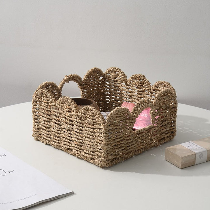 Decorative storage basket with two handles Bowlift