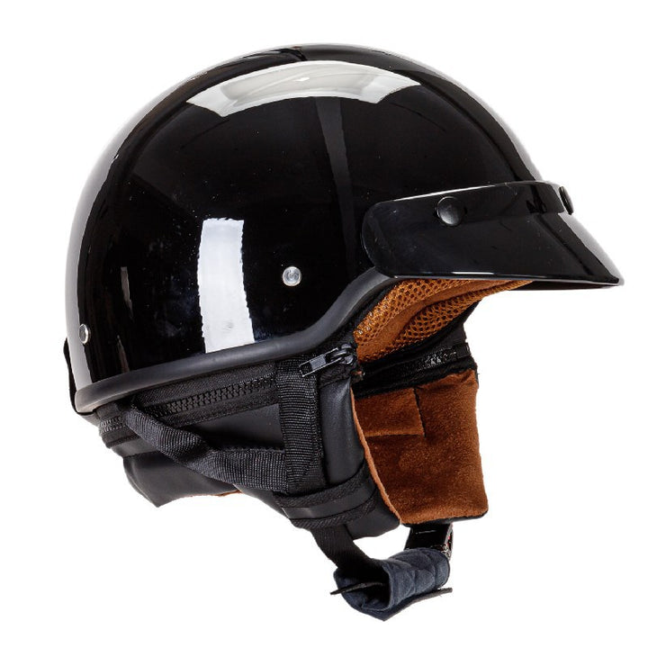 Lightweight Open-Face Motorcycle Helmet with Padded Interior Bowlift