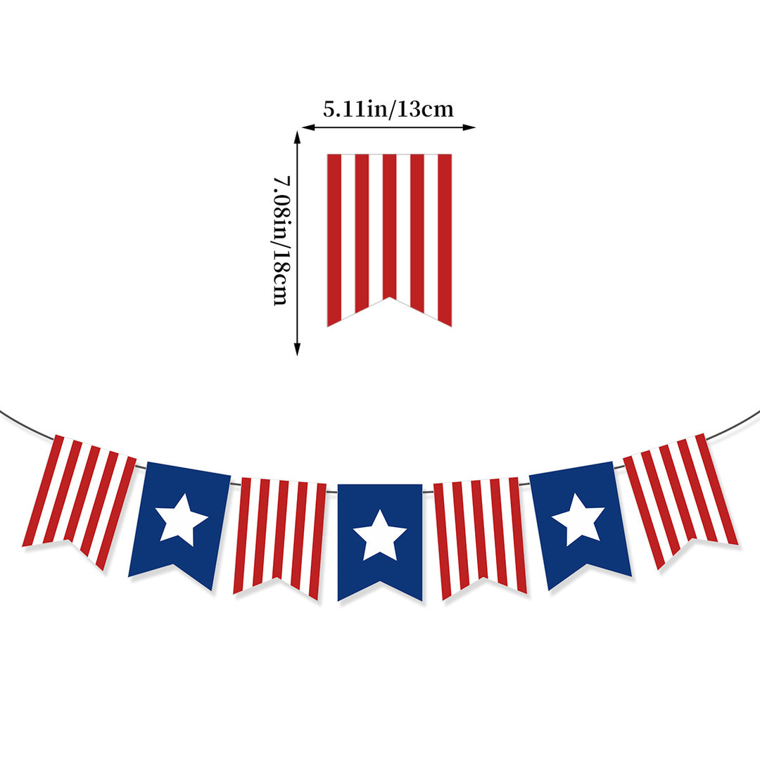 Unisex nan bunting with star motifs and stripes, weatherproof polyester party decoration Bowlift