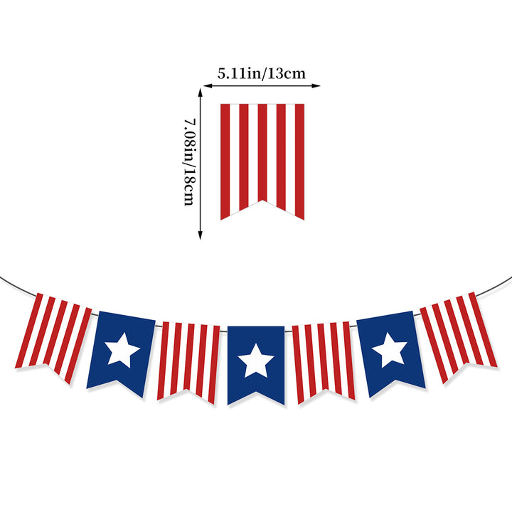 Unisex nan pennant string made of durable polyester with star and stripe motif for party decoration Bowlift