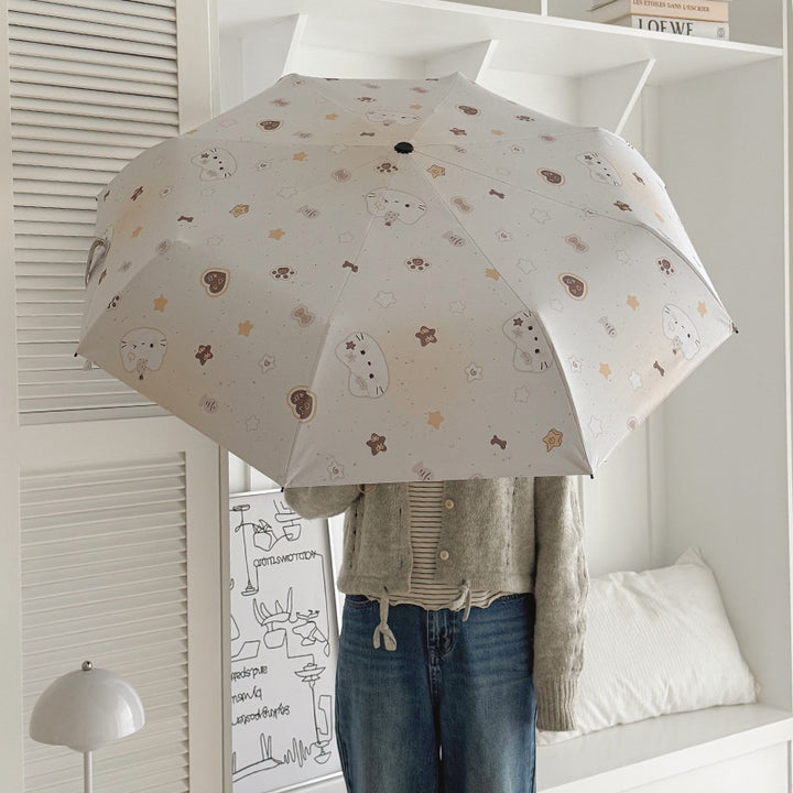 Women's Compact Umbrella with Charming Animal Design Bowlift