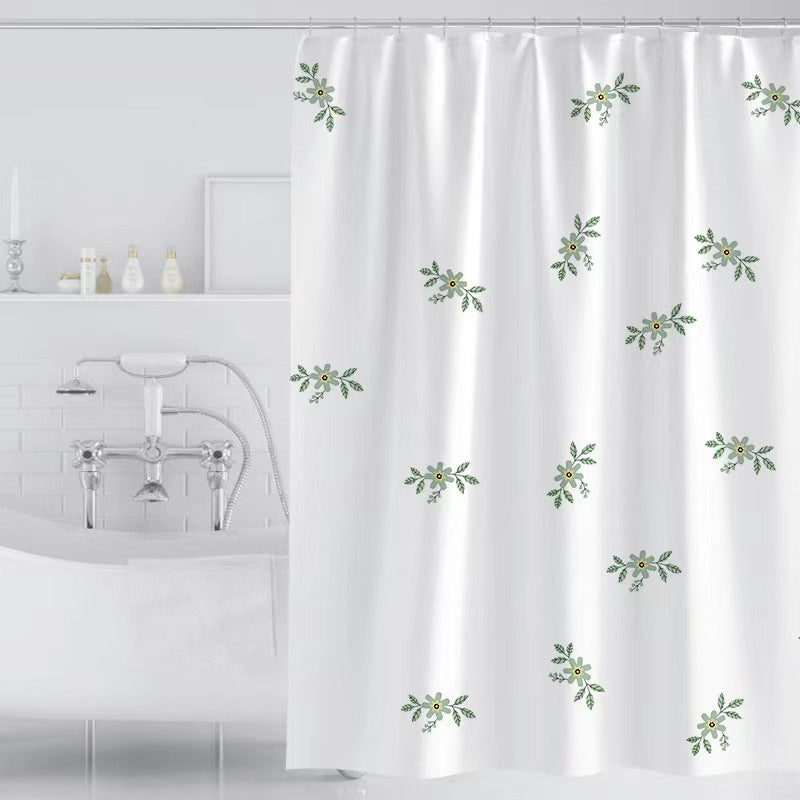Women's Vintage Floral Print Shower Curtain Bowlift