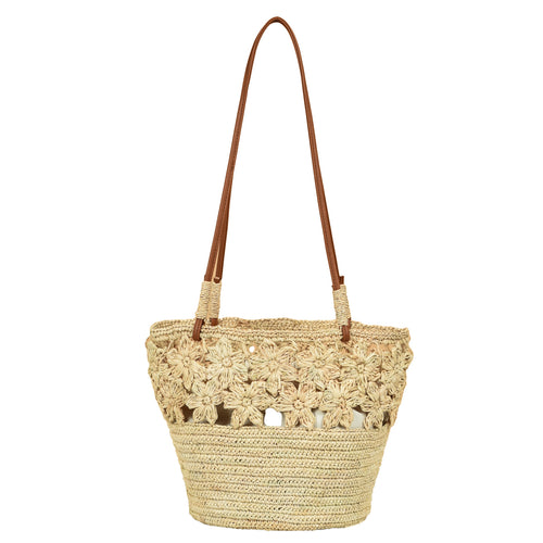 Handmade woven bag with floral accents Bowlift