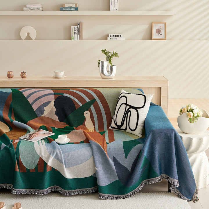 Artistic Geometric Design Throw Blanket