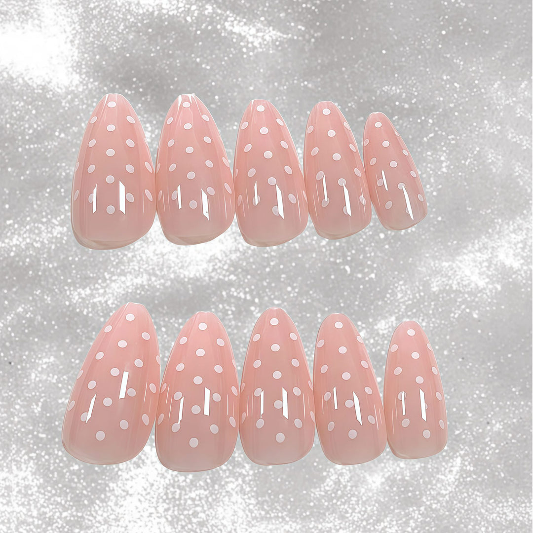 Decorative Polka Dot Press-On Nails Bowlift