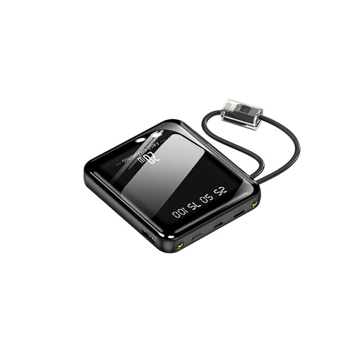 portable fast power bank with integrated charging cable and digital display Bowlift