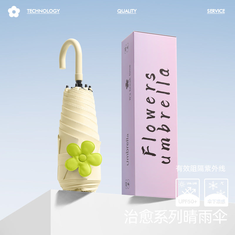 Ladies stylish and elegant folding umbrella with floral design Bowlift