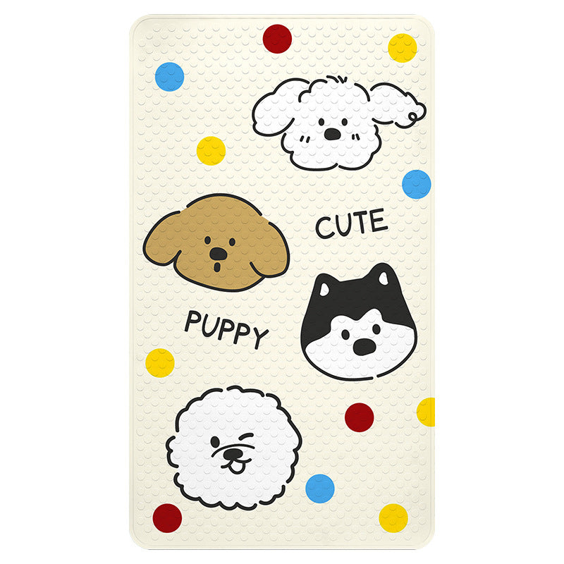 Playful Cartoon Dog Bath Mat Bowlift