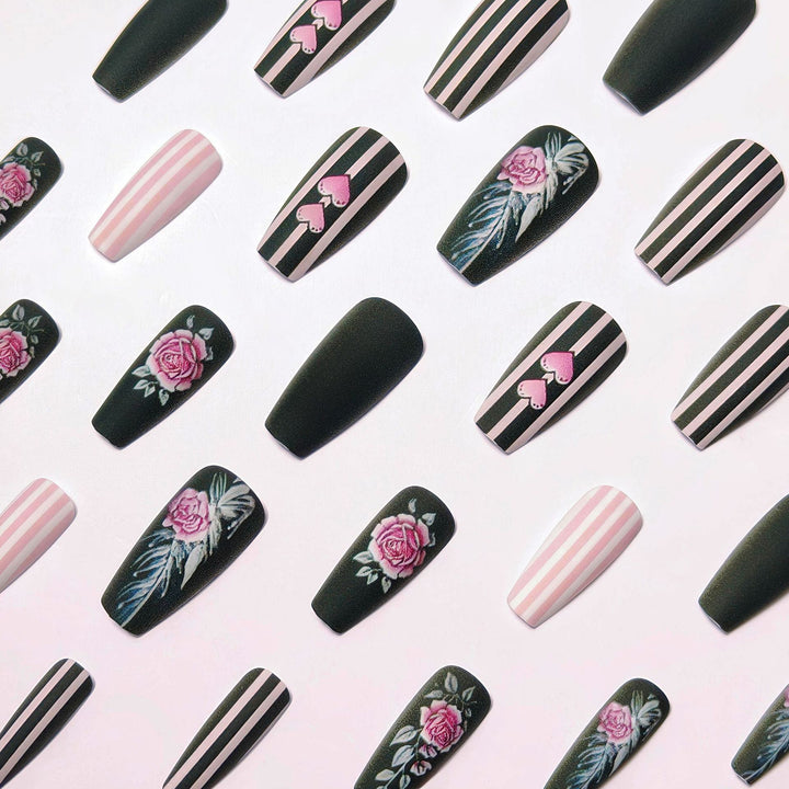 Romantic Floral Design Nail Art Bowlift