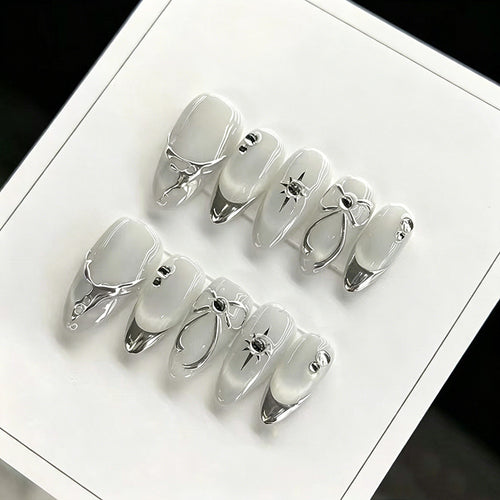 Artistic French Tip Nail Extensions Bowlift