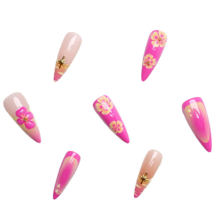 Artistic nail tips with floral and abstract designs Bowlift