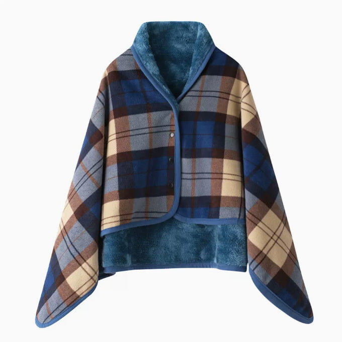 Women Cozy Warm Keeping Poncho Blanket Bowlift