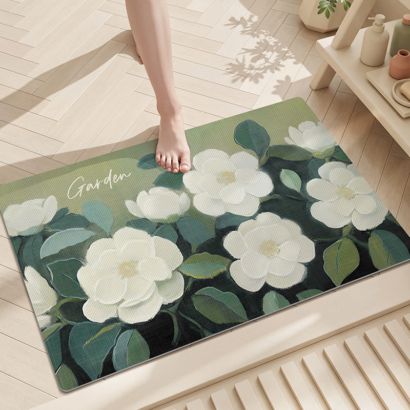 Floral Mosaic Bathroom Mat Bowlift