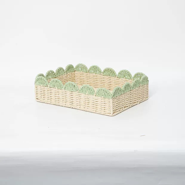 Decorative Scalloped Storage Basket Bowlift