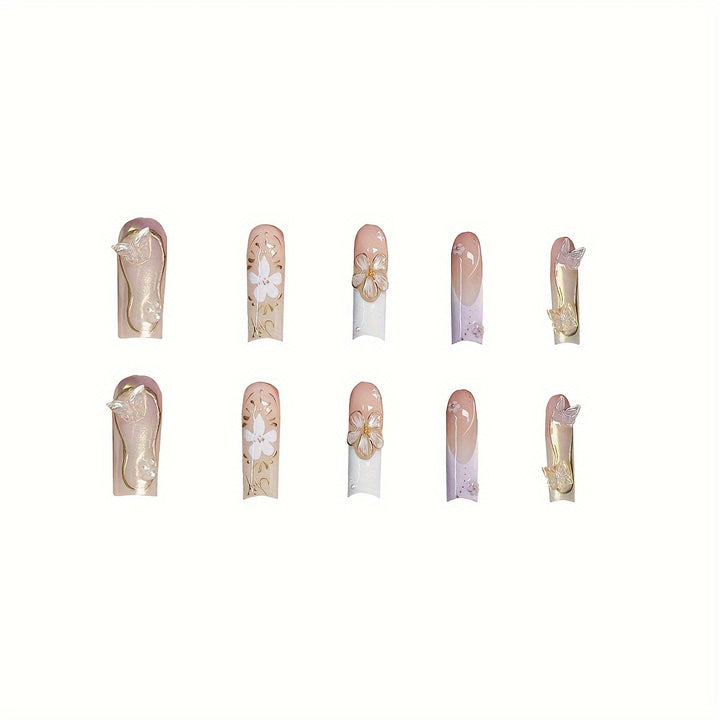 Artistic 3D Butterfly Nail Extensions Bowlift
