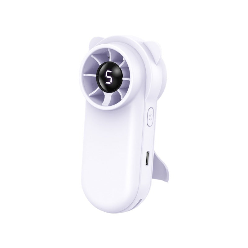 Unisex Portable Mini Fan with LED Display Bowlift