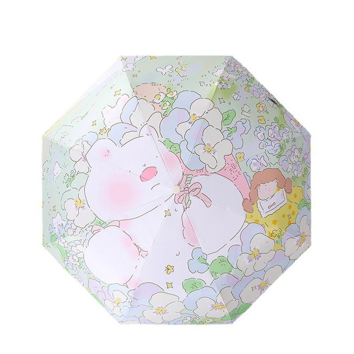 Women's Designer Umbrella with Playful Floral Pattern Bowlift