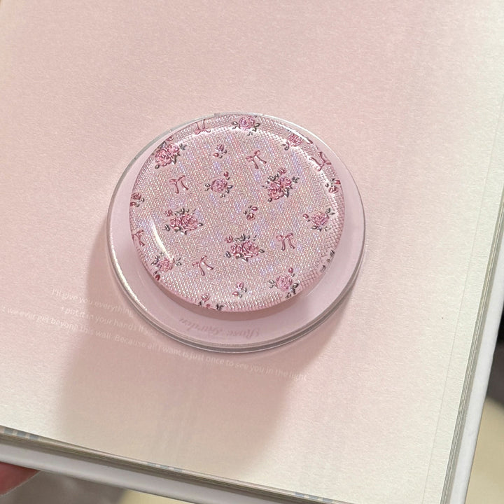 Hand mirror with floral design Bowlift