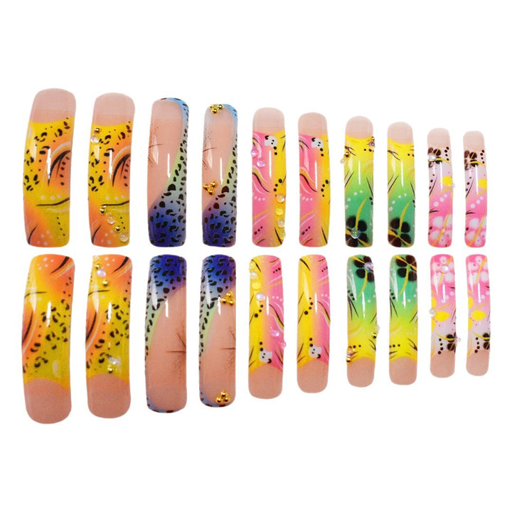 Artistic Long Press-On Nails Bowlift