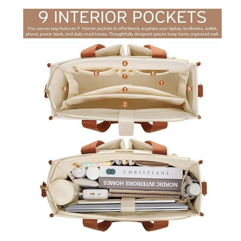 Elegant Handbag with Multiple Compartment System Bowlift