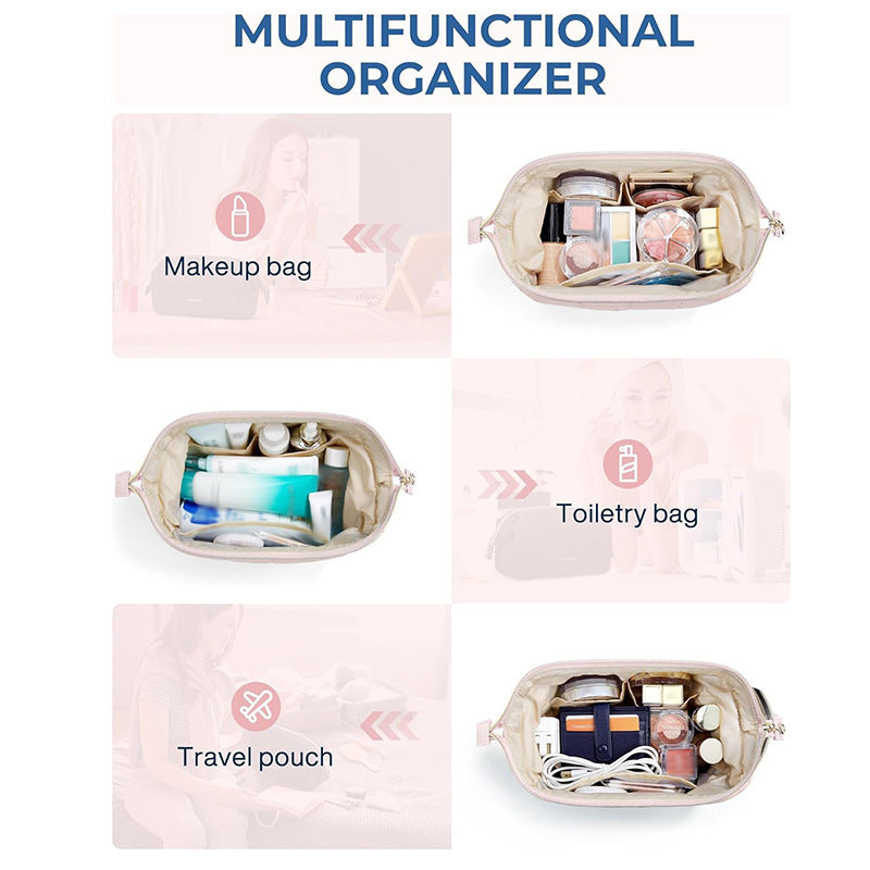 Quilted Cosmetic Organizer Bag Bowlift