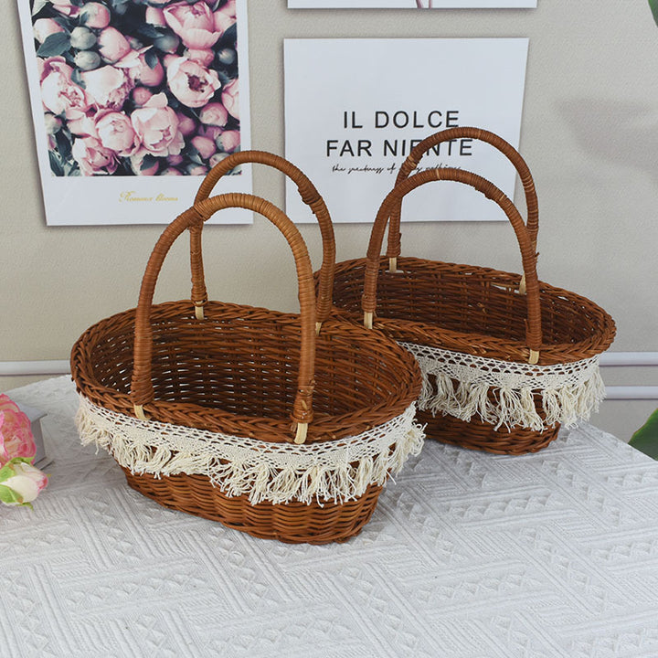 Stylish Wicker Picnic Basket Bowlift