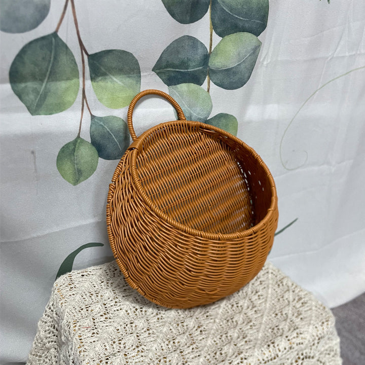 Women Handmade Woven Basket with Handle Bowlift
