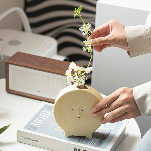 Decorative Face-shaped Ceramic Planter