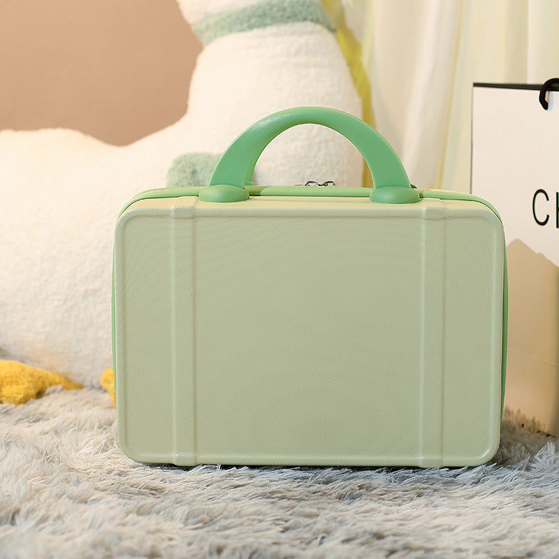 hard-shell travel cosmetic case with double-zip closure top handle and protective feet Bowlift