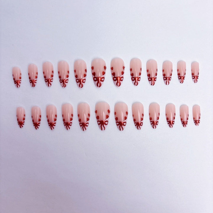 Premium Artificial Nails Set with Decorative Bows Bowlift