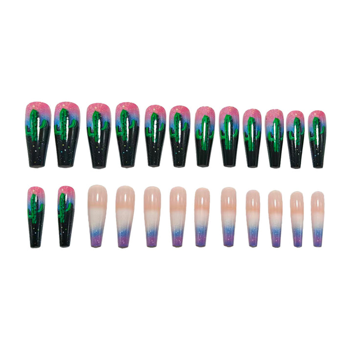 Creative Nail Art with Cactus Design Bowlift