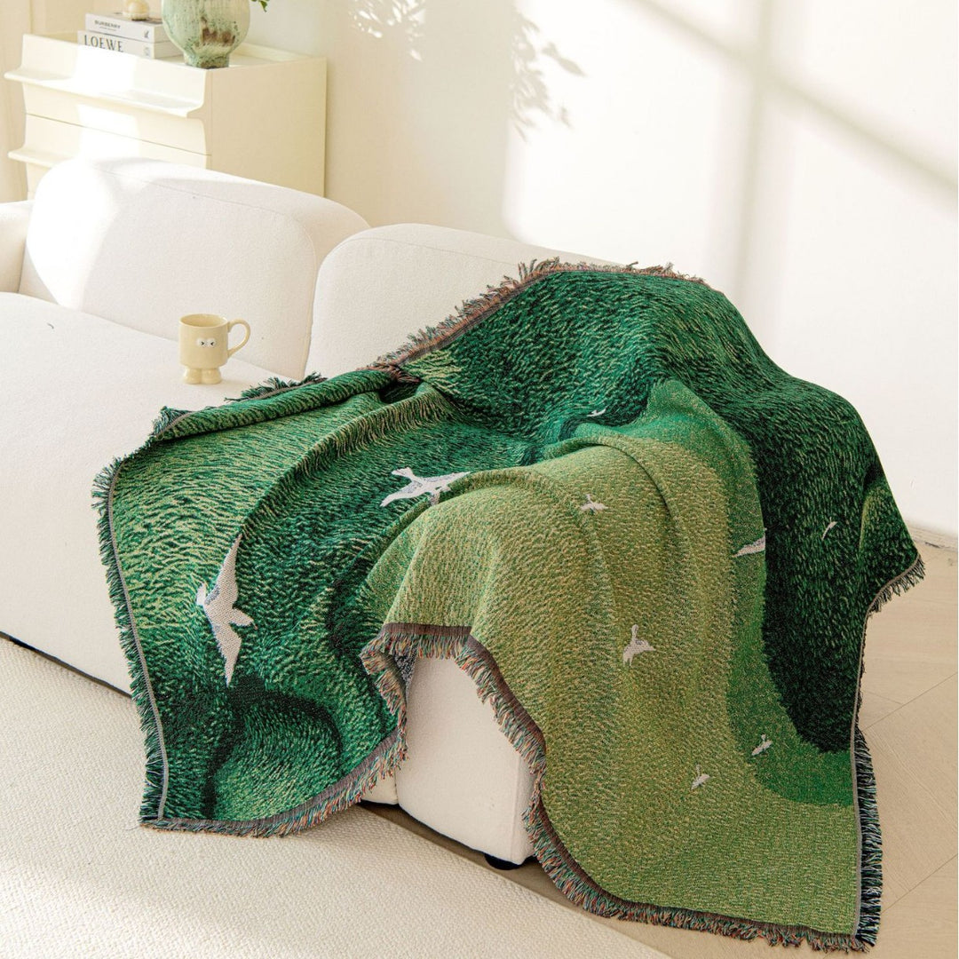 Artistic Landscape Woven Throw Blanket