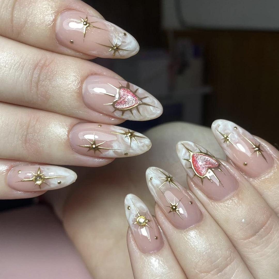 Artistic Star and Heart Nail Art Extensions Bowlift